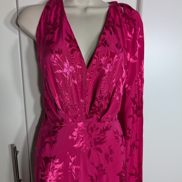 Zara JACQUARD Midi/Maxi DRESS WITH SCARF Size Medium - Picture 1 of 8